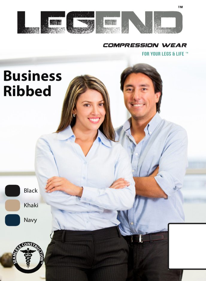 LEGEND® Business Ribbed Compression Dress Socks 20-30 mmHg - Unisex