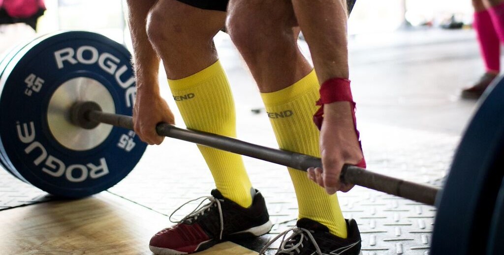 weightlifting in compression socks