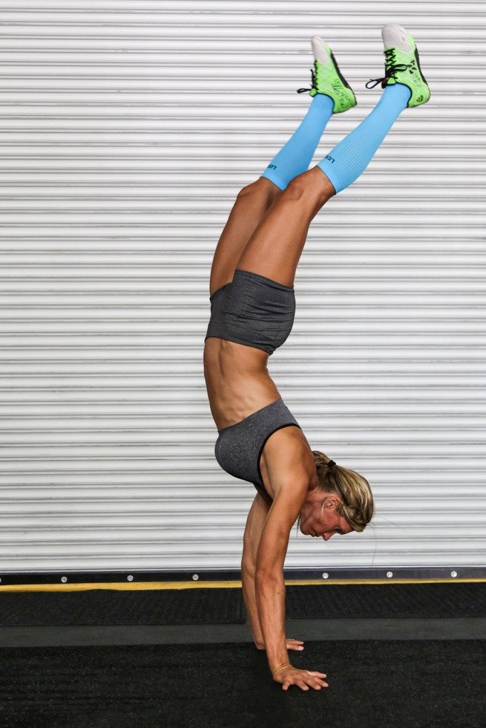 handstand by woman