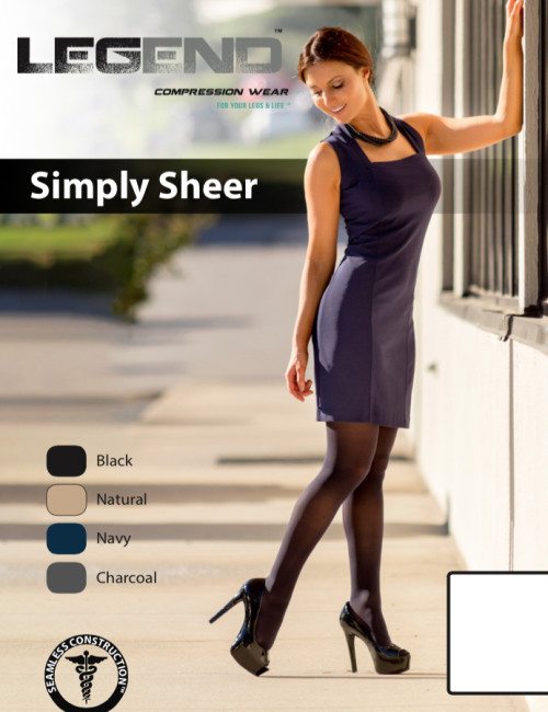 LEGEND® Simply Sheer Knee Highs | 20-30 mmHg