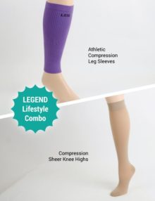 compression calf sleeves + compression knee high sheers
